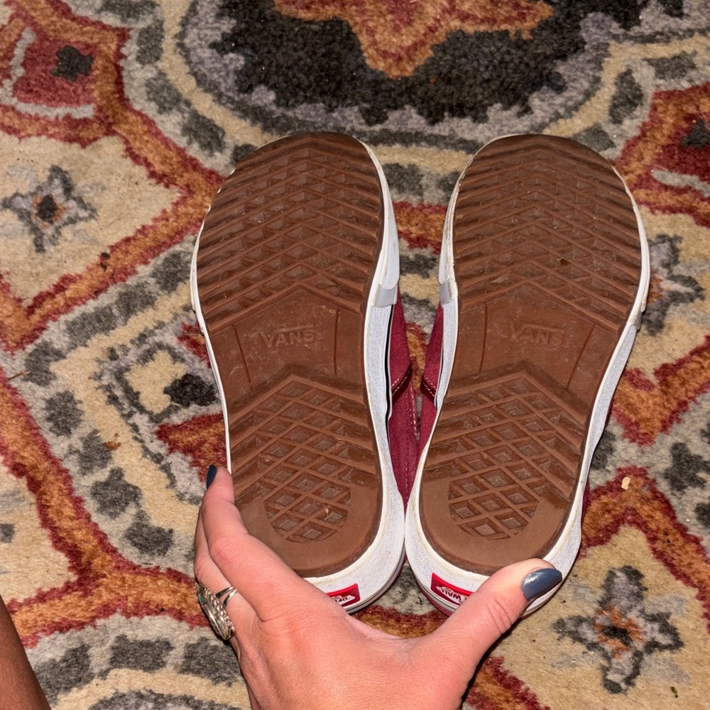 Vans women’s Burgundy Slip-On Sneakers - Picture 4 of 5